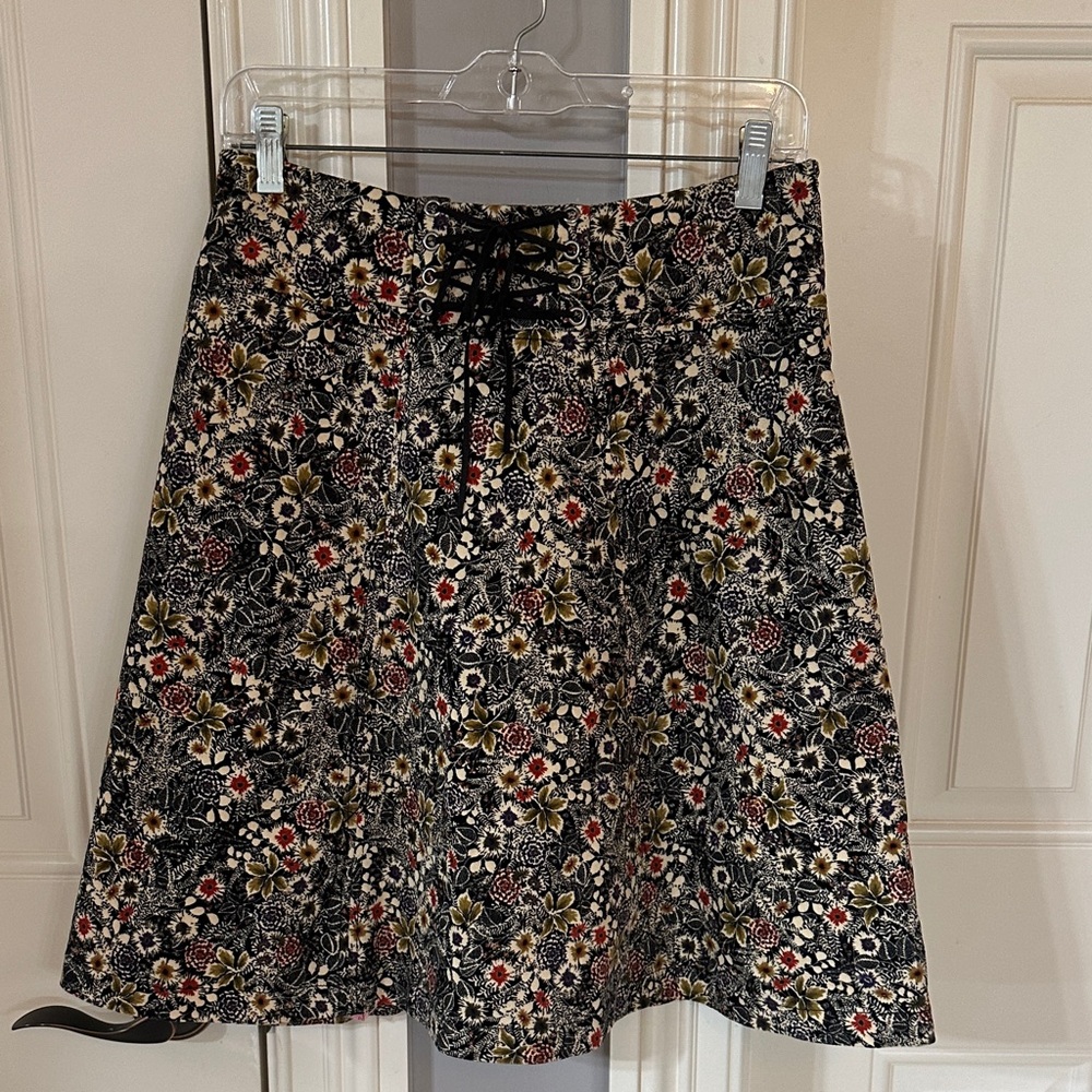 Floral Black Skirt